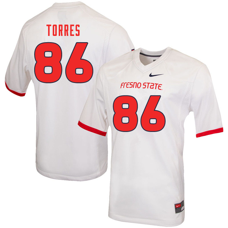 Men #86 Jared Torres Fresno State Bulldogs College Football Jerseys Sale-White - Click Image to Close
